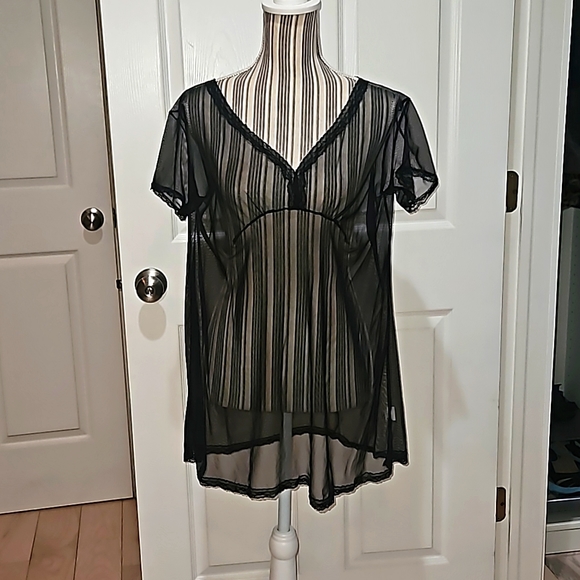 TOSATO WOMEN SHEER SEE TROUGH CROP TOP SIZE XL VINTAGE  MESH CROP TEE - Picture 1 of 10